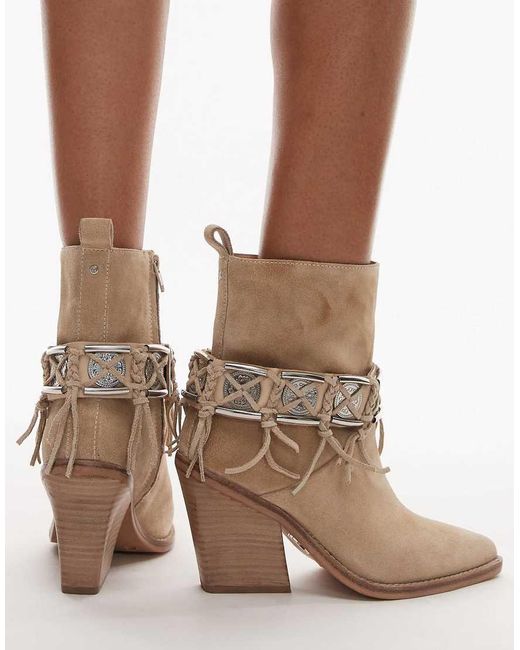 Bronx Brown New-kole Fringe Western Ankle Boots