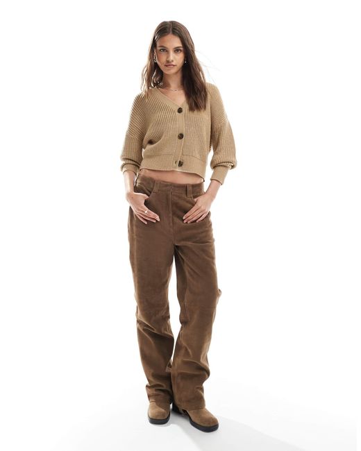 Vero Moda Natural Button Through Chunky Rib Cardigan