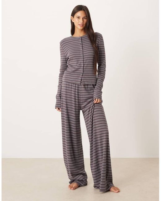 ASOS Geribbeld Gestreept Vest in het Purple