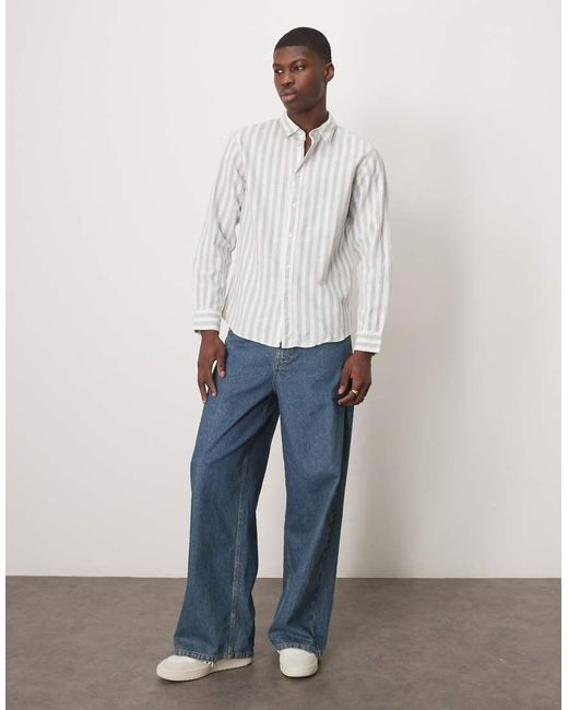 SELECTED Natural Linen Blend Slim Shirt for men