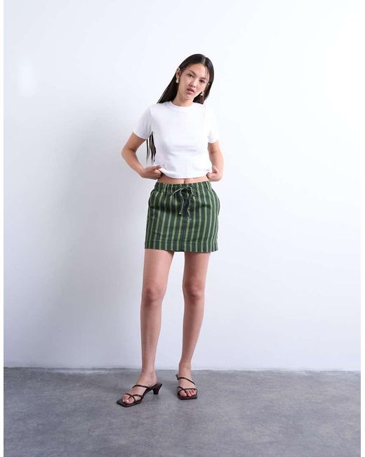 TOPSHOP White Pull On Utility Skirt