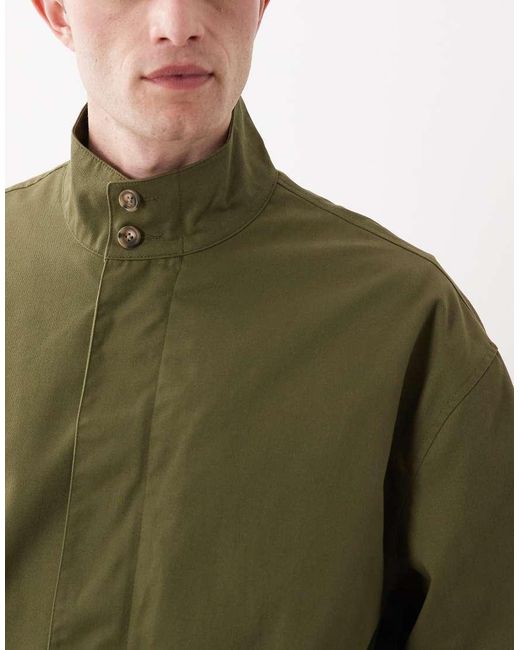 ASOS Green Oversized Funnel Neck Jacket for men