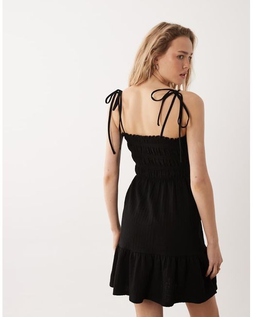 Miss Selfridge Black Shirred Cami Mini Dress