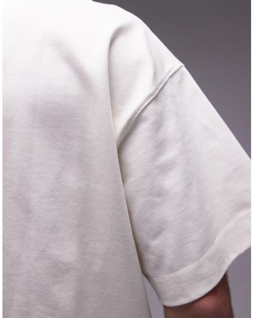 Camiseta color extragrande con sisas caídas Topman de hombre de color Gray