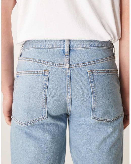 Vaqueros Azul Medio Lavados De Corte Recto De ASOS de hombre de color Blue
