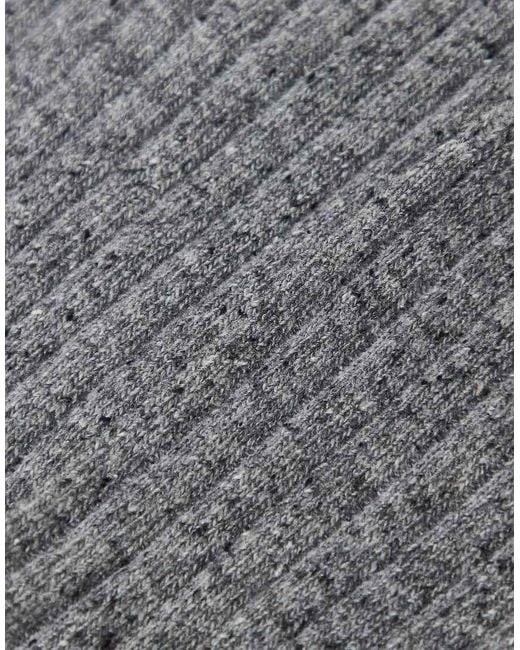ARKET Gray Wool Blend Ribbed Socks for men