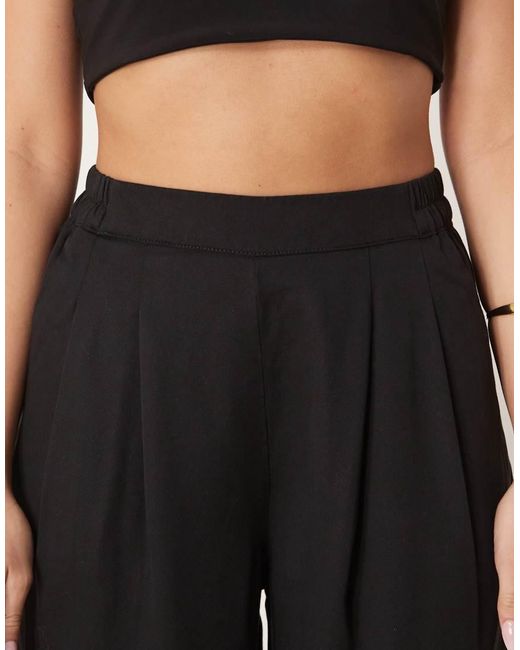 ASOS Black Clean Front Wide Leg Trousers
