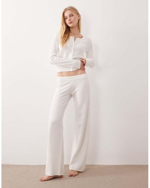 Hollister White Gilly Hicks Sweater Lounge Trousers Co-ord