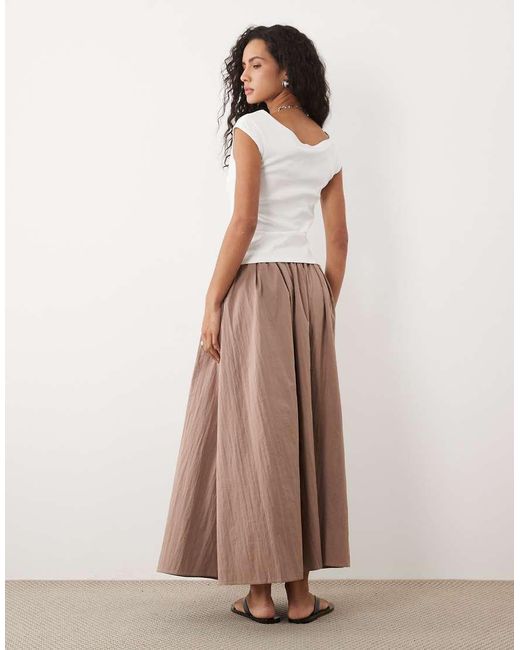 ASOS Natural Volume Midi Skirt