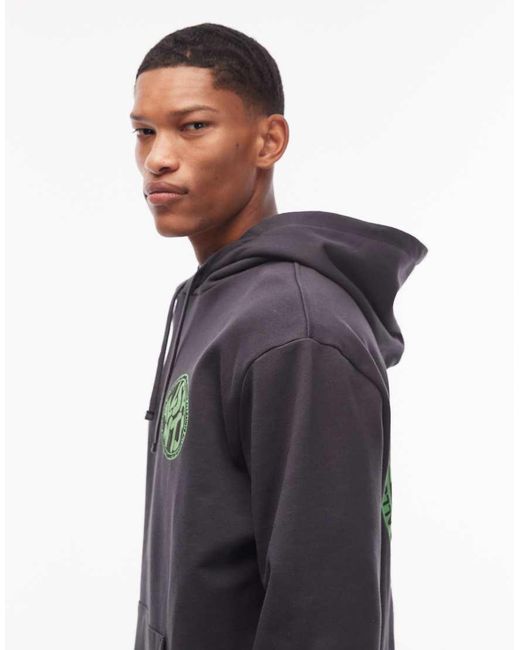 AllSaints Blue Distortion Hoodie for men
