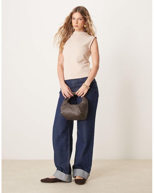 ASOS Blue Loose Fit Super Soft Tank With Grown On Neck