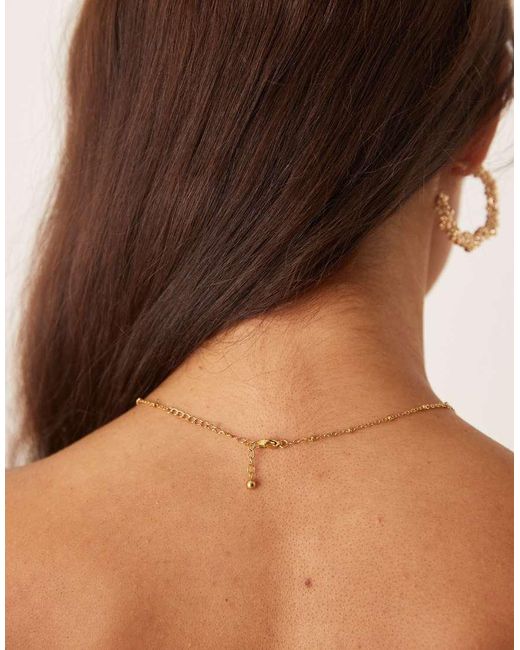 Collar Con Colgante De Corazón Efecto Fundido De Acero Inoxidable Resistente Al Agua De ASOS de color Brown
