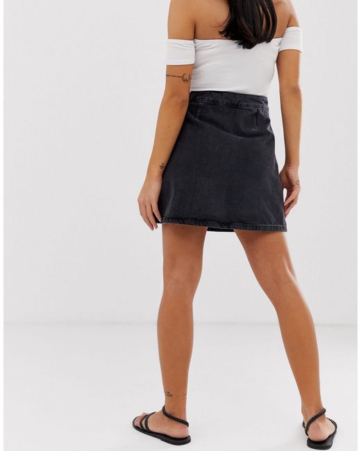 petite denim wrap skirt