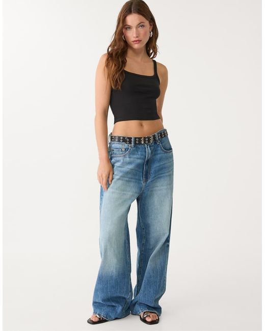 Stradivarius Black Stretch Strappy Top