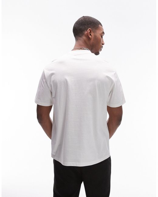 T-shirt super oversize écru con stampa fotografica di negozio di Topman in White da Uomo