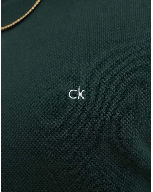 Calvin Klein Green Fine Textured Knit Jumper for men