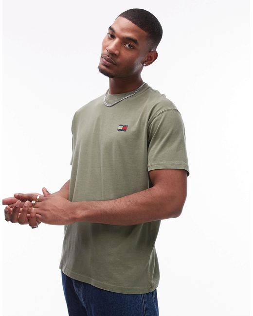 Tommy Hilfiger Gray Relaxed Badge Logo T-shirt for men