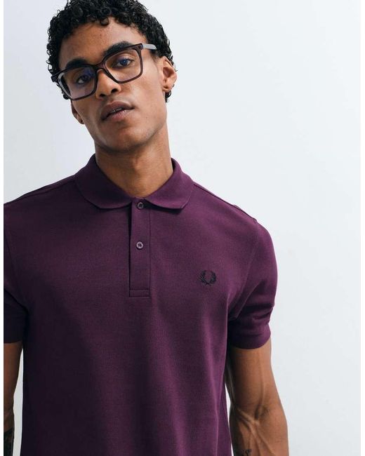Fred Perry Purple Short Sleeve Polo Shirt for men