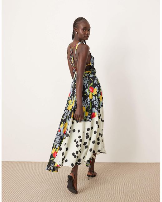 ARRANGE Natural Halterneck Maxi Dress With Back Strap Detail