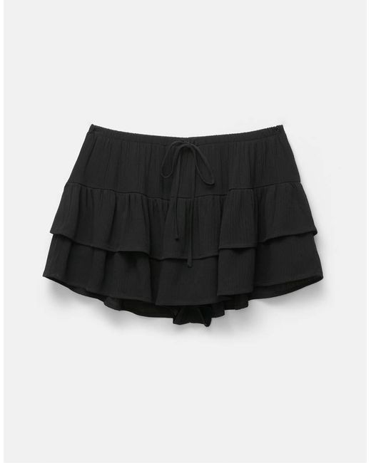 Gonna Pantalone Mélange A Pannelli di Pull&Bear in Black