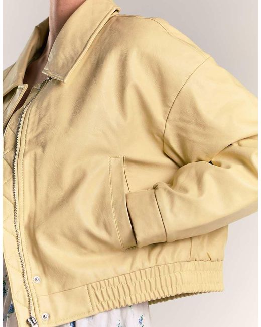 Glamorous Yellow Zip Up Coller Jacket