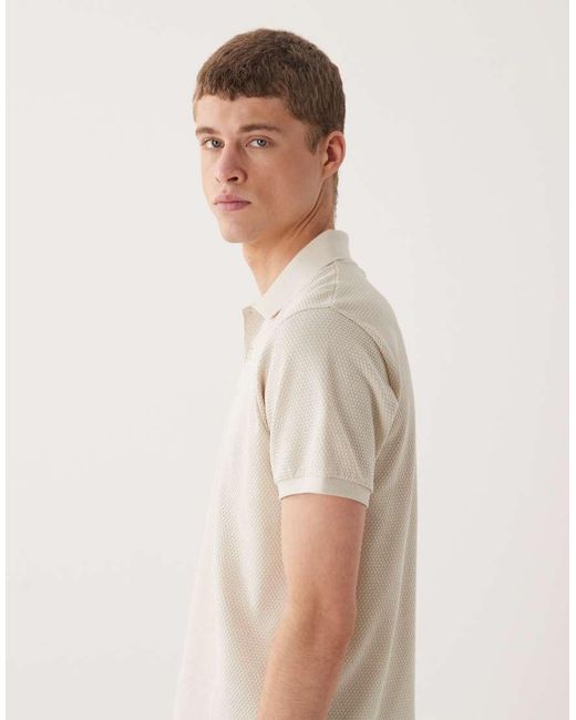 ASOS Natural Regular Fit Partial Zip Polo for men
