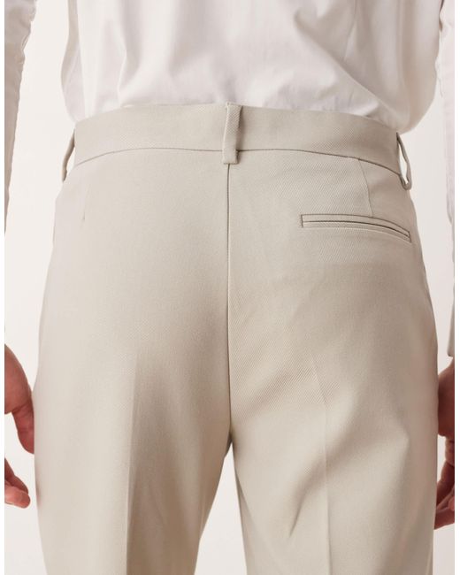 ASOS – schmal zulaufende anzughose aus twill in White für Herren