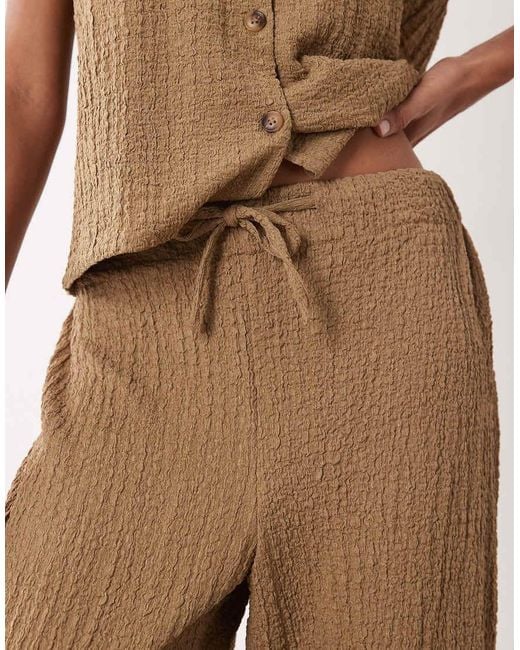 Jdy Brown Textured Tailored Trousers Co-ord