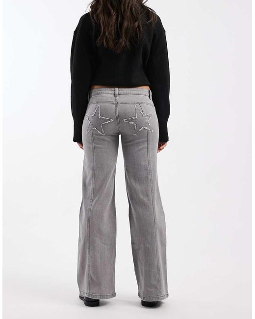 Mango Black Teen Wide Leg Jeans With Seam Detail