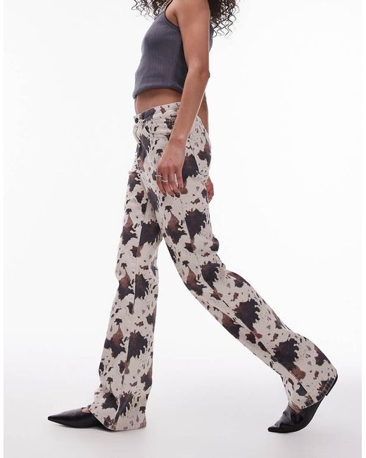 TOPSHOP White 90s Mid Rise Flare Jeans