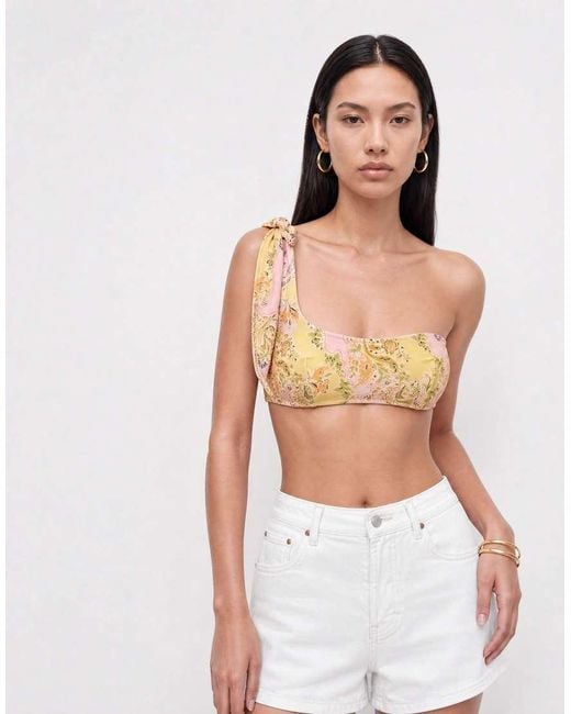 ASOS Brown Sarah One Shoulder Bikini Top