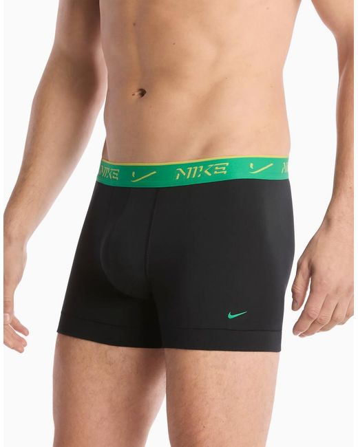 Nike Black Essential Cotton 3 Pack Trunks for men