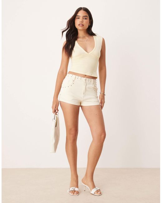 Never Fully Dressed Natural Studded Hot Pant