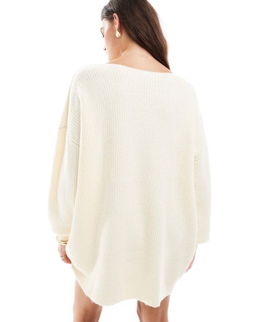 Miss Selfridge Natural – oversize-minikleid aus strick