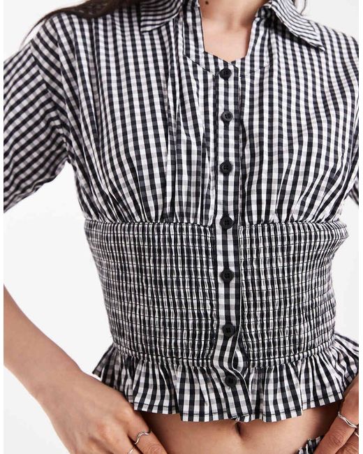 Daisy Street Black Shirred Detail Shirt