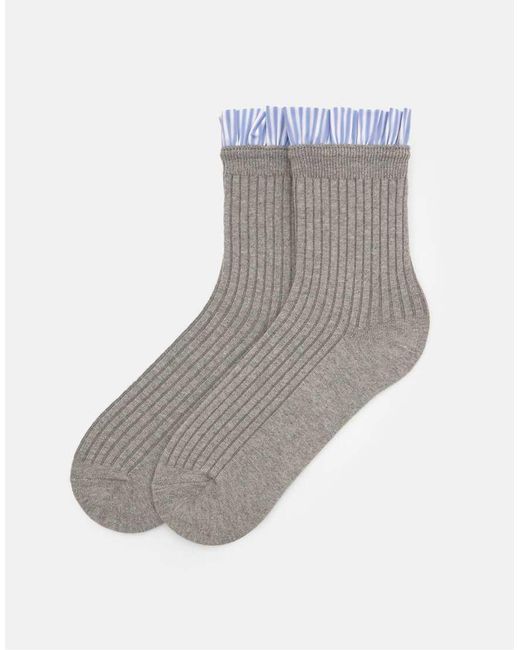 Pull&Bear Gray Combined Knit Socks