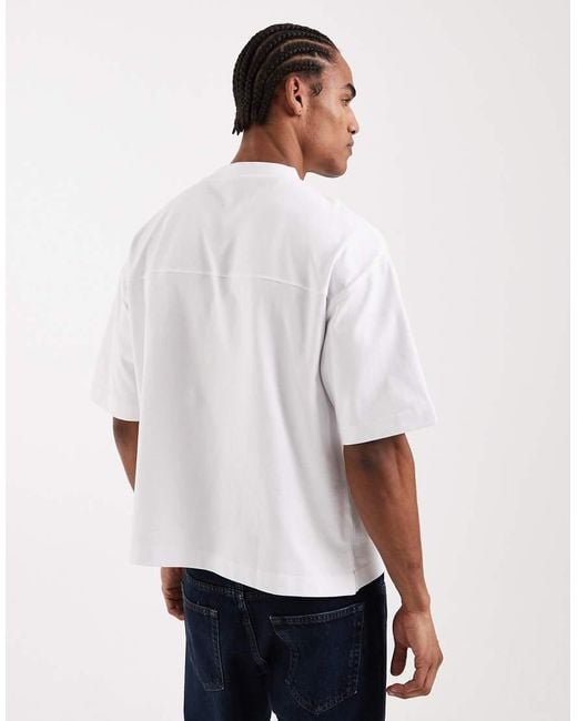 ASOS White Circular Design Collection Super Heavyweight Boxy Oversized T-shirt for men