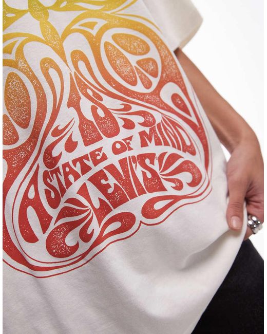 Camiseta Blanca Extragrande Con Estampado "Love" De Levi's de color White
