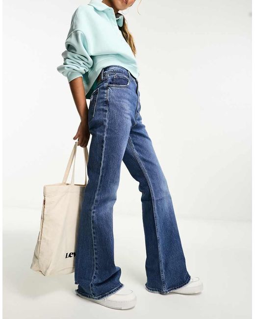 Vaqueros De Campana Y Talle Alto Estilo Años 70 De Levi's de color Blue