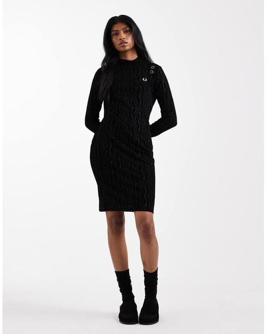 Fred Perry Black Mesh Dress