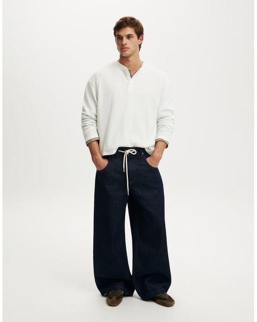 Cotton On Blue Y2K Super Baggy Jean for men