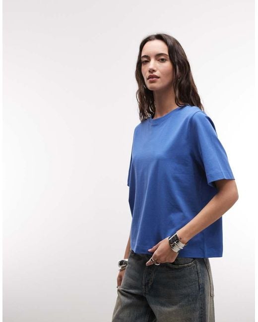 Weekday Blue Boxy Fit T-shirt