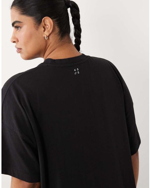 4505 Black Curve Icon Heavyweight Cotton Oversized T-Shirt With Quick Dry Finish