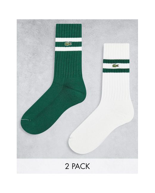 Lacoste Green 2 Pack Sport Crew Socks