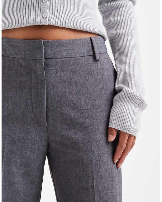 ASOS Gray Petite Tailored Slim Straight Trousers