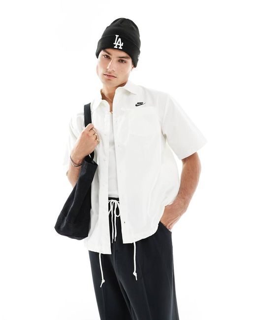 Nike White Club Woven Short Sleeve Shirt for men
