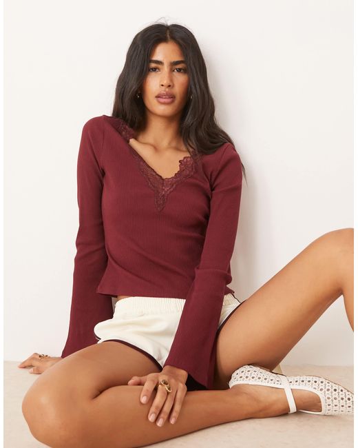 ASOS Red – geripptes oberteil