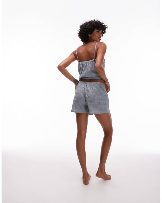 Mango Purple Seersucker Pyjama Cami Top And Short Set