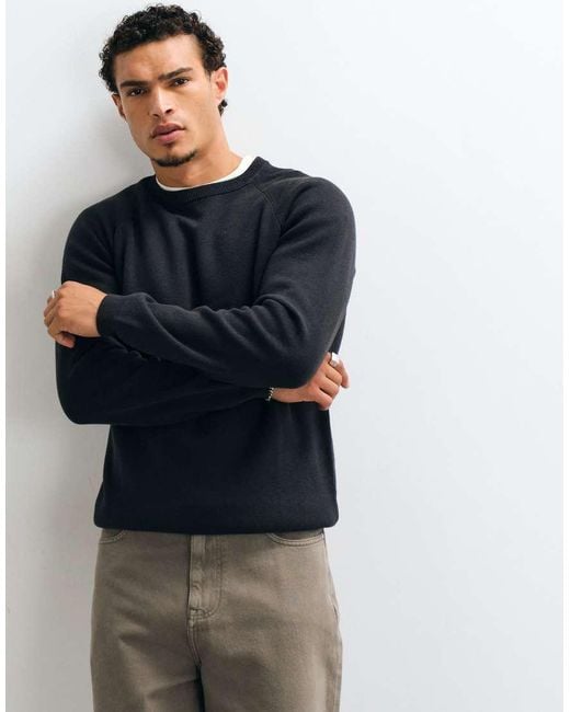 ASOS Blue Relaxed Compact Knitted Jumper for men
