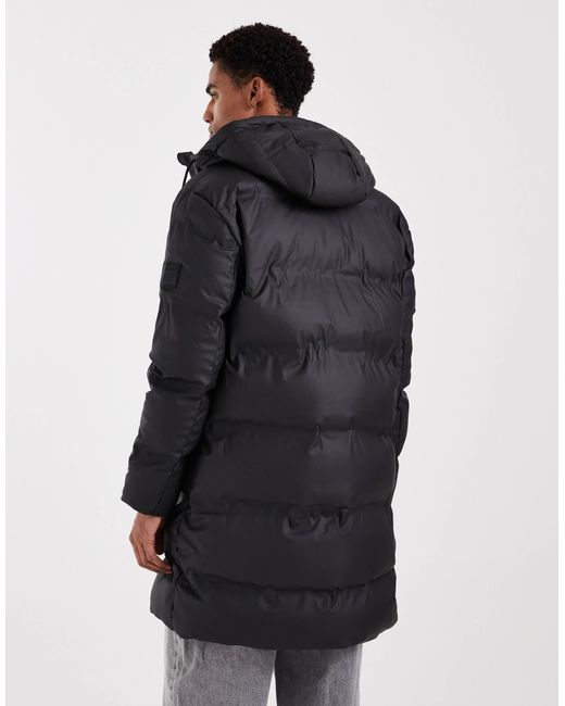 Only & Sons Black Longline Puffer Jacket for men